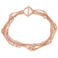 Gold over Silver CZ Five-strand Toggle Bracelet
