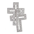 Cubic Zirconia Sterling Silver Cross Earring
