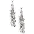 Sterling Silver Circular Disc Dangling Earrings