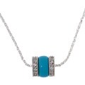 Cuabic Zirconia Turquoise Sterling Silver Pendant