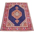 Persian Tabriz Navy/ Red Rug (6'4 x 9'5)