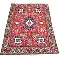 Persian Tabriz Red/ Navy Rug (6'5 x 9'10)