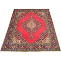 Persian Tabriz Red/ Navy Wool Rug (9'9 x 12'7)