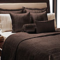 Croc Velvet Quilt Set- Deep Chocolate