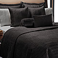 Croc Velvet Quilt Set- Black