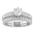14k White Gold 1ct TDW Round Diamond Bridal Ring Set (F-G, SI2-I1)