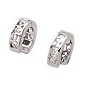 Sterling Silver CZ Filigree Huggie-style Earrings