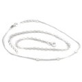 Sterling Silver Circles and Flower Anklet Set