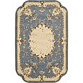 Hand-tufted Transitional Light Blue Wool Rug (4'9 x 7'6)