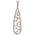 14k Two-tone Gold 5/8ct TDW Diamond Teardrop Necklace (H-I, I1-I2)