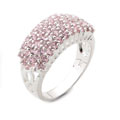 Sterling Silver Pink Pave CZ Ring