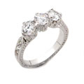 Sterling Silver 3-Stone CZ Ring