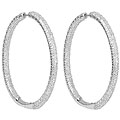 14k White Gold 3ct TDW Diamond Hoop Earrings (I, I2-I3)