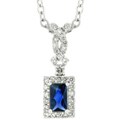 14k Gold Sapphire and 1/5ct TDW Diamond Necklace