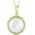 14k Yellow Gold Mabe Pearl Necklace (13 mm)