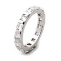 Sterling Silver Princess-cut CZ Eternity Band