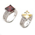 Sterling Silver Square CZ Stone Ring