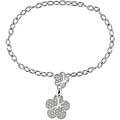 14k Gold 1/3ct TDW Diamond Flower Charms Bracelet (HIJ, I1-I2)
