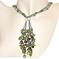 Sterling Silver Peridot and Aventurine Necklace