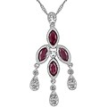 14k White Gold Ruby Chandelier Necklace
