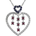 14k Gold 1/6ct Diamond and Ruby Heart Necklace