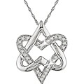 14k Gold 1/4ct TDW Diamond Double Heart Necklace