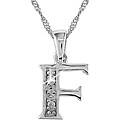 14k White Gold Initial 'F' Diamond Necklace