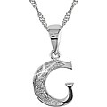 14k White Gold Initial 'G' Diamond Necklace