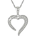14k White Gold 1/4ct TDW Diamond Heart Necklace