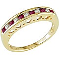 14k Gold 1/5ct TDW Diamond and Ruby Ring