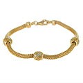 Charles Winston Goldplated Silver Cubic Zirconia Mesh Bracelet