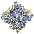 14k Yellow Gold Tanzanite Flower Fashion Ring