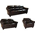 Dark Chocolate Brown Sofa, Loveseat and Chair Set