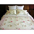 Pink Roses Quilt Set