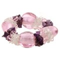 Italian Pink Murano Glass Stretch Bracelet