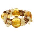 Italian Amber Murano Glass Stretch Bracelet