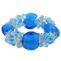 Italian Blue Murano Glass Stretch Bracelet