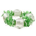 Italian Green Murano Glass Stretch Bracelet