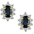 10k Gold 1/10ct TDW Diamond and Sapphire Earrings