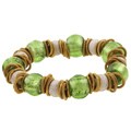 Italian Green Murano Glass Stretch Bracelet