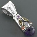 Handmade Sterling Silver Multi-gemstone Pendant (India)