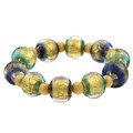 Italian Blue/ Green Murano Glass Stretch Bracelet