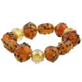 Italian Orange Murano Glass Stretch Bracelet