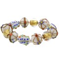 Italian White Murano Glass Stretch Bracelet