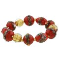 Italian Red Murano Glass Stretch Bracelet