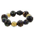 Italian Black Murano Glass Stretch Bracelet