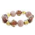 Italian Purple Murano Glass Stretch Bracelet