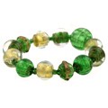 Italian Green Murano Glass Stretch Bracelet
