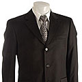 Bill Blass Men's Black Twill 3-button Suit