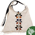Handmade White Triangle Wool Handbag (Guatemala)